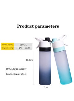 650ml Smart Mist Spray Water Bottle | Reusable Sports Water Jug with Leak-Proof Design | Multi-Functional Gym & Outdoor Spray Cup | Ergonomic Hydration System (Grey & Black) - pzsku/Z712E84F2F3A3A9BC7667Z/45/_/1736575199/e36caa0b-b0e3-4406-ba72-322e76bfe968