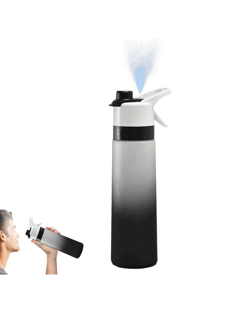 joyzzz 650ml Mist Spray Water Bottle | Reusable Sports Water Jug with Leak-Proof Design | Multi-Functional Gym & Outdoor Spray Cup | Ergonomic Hydration System (Grey & Black) - Image 2