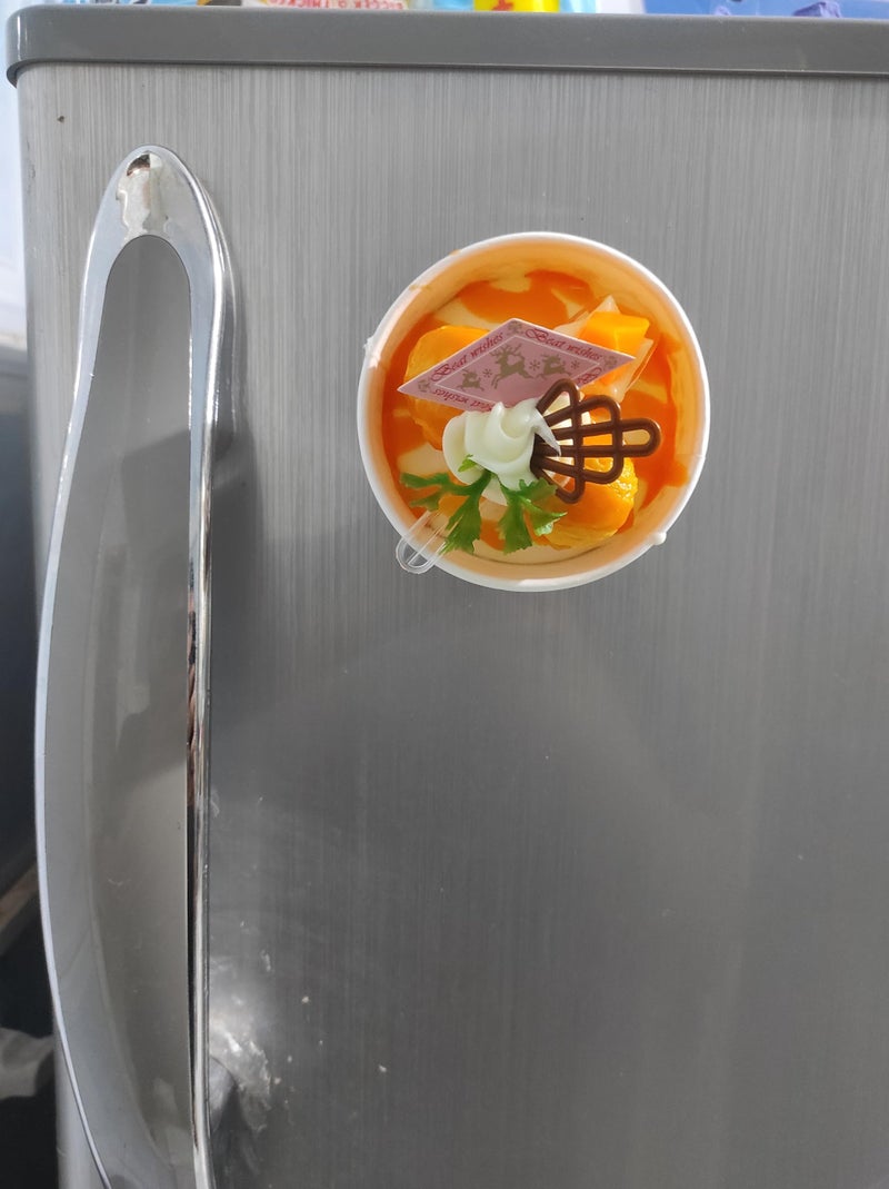 Real 3D Resin House Accessories Food Freeze Magnets Sticker Refrigerator Magnet Sticker Fake Ice Cream Cups Fridge, Kitchen Decor Cute Magnet Shapes Decorative (1, Mango Ice Cream) - Image 4
