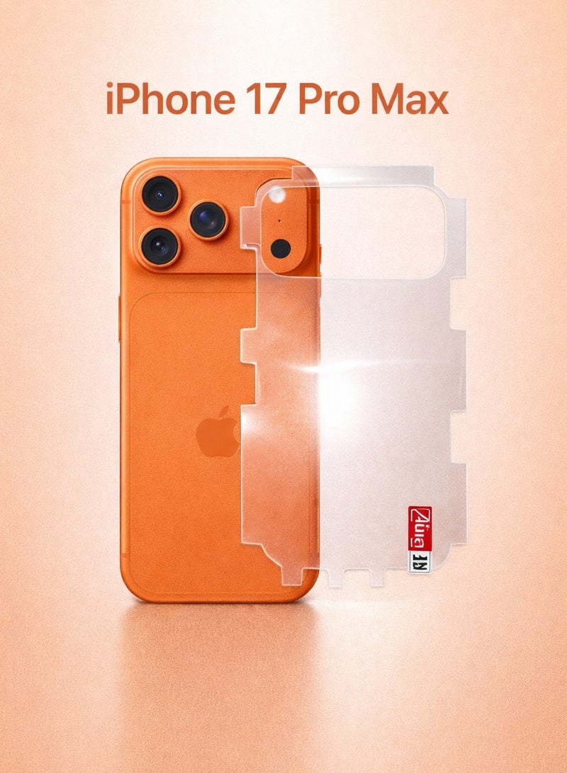Back and Frame Protector for iPhone 17 Pro Max – Scratch- and Scuff-Resistant Full Coverage with a Smooth Touch and Elegant Design that Preserves the Original Look of Your Phone