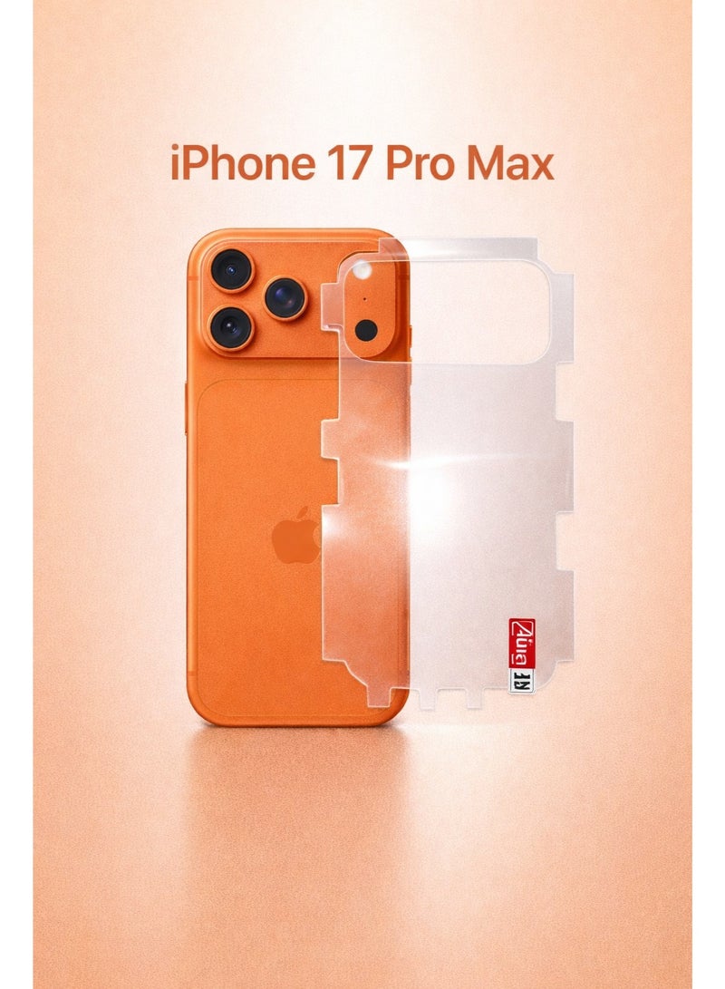 إسكرينة لحماية الظهر والفريم من الخدوش والتكاحيت لهاتف iPhone 17 Pro Max – حماية كاملة بملمس ناعم ومظهر أنيق تحافظ على شكل الهاتف الأصلي - Image 1