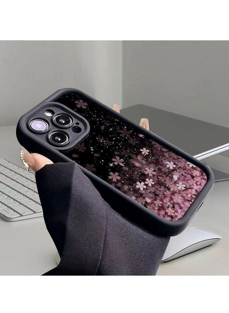 Black Starlight Sakura Matte Case for iPhone 16 Pro Max – Shockproof, Anti-Scratch, Anti-Drop  - Image 1