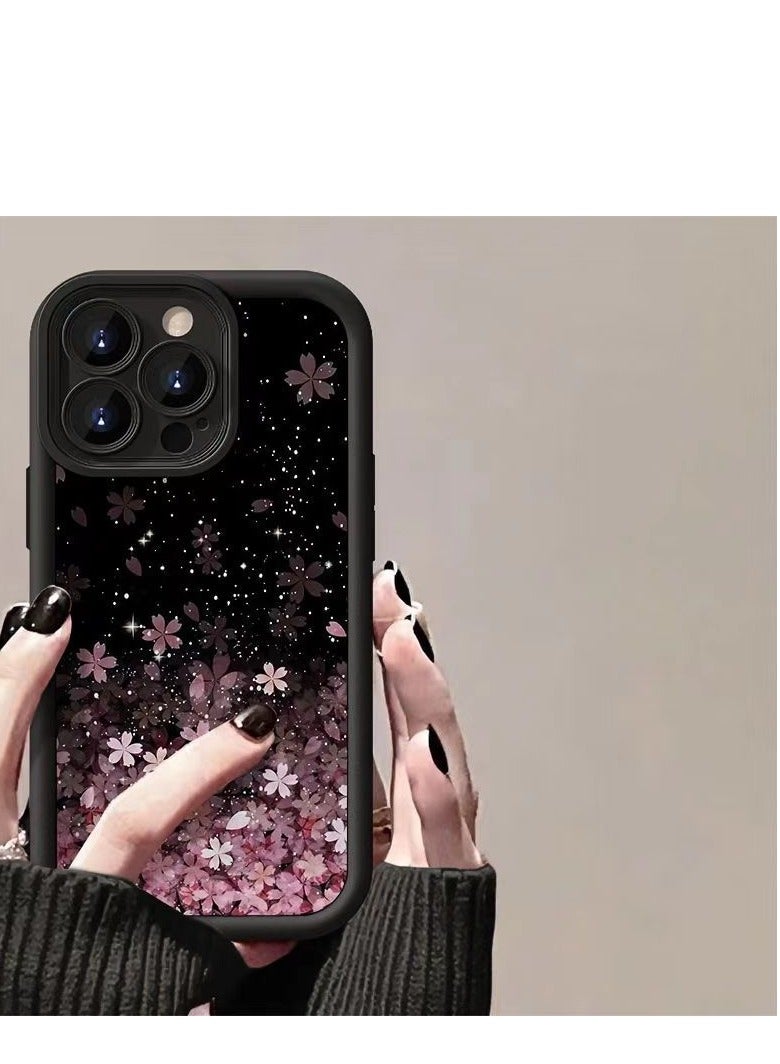 Black Starlight Sakura Matte Case for iPhone 16 Pro Max – Shockproof, Anti-Scratch, Anti-Drop  - Image 2