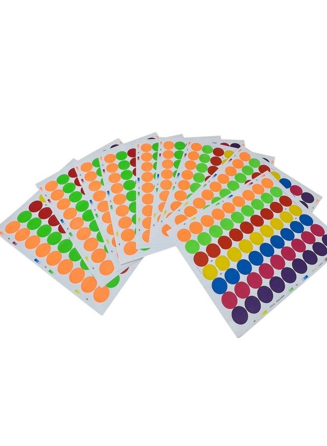 تاج-أه-روم ملصقات نقاط دائرية ملونة، ملصقات نقاط دائرية مقاس 1 بوصة، 7 ألوان زاهية، ورقة مقاس 8 1/2 × 11 بوصة (عبوة من 1008) - Image 1