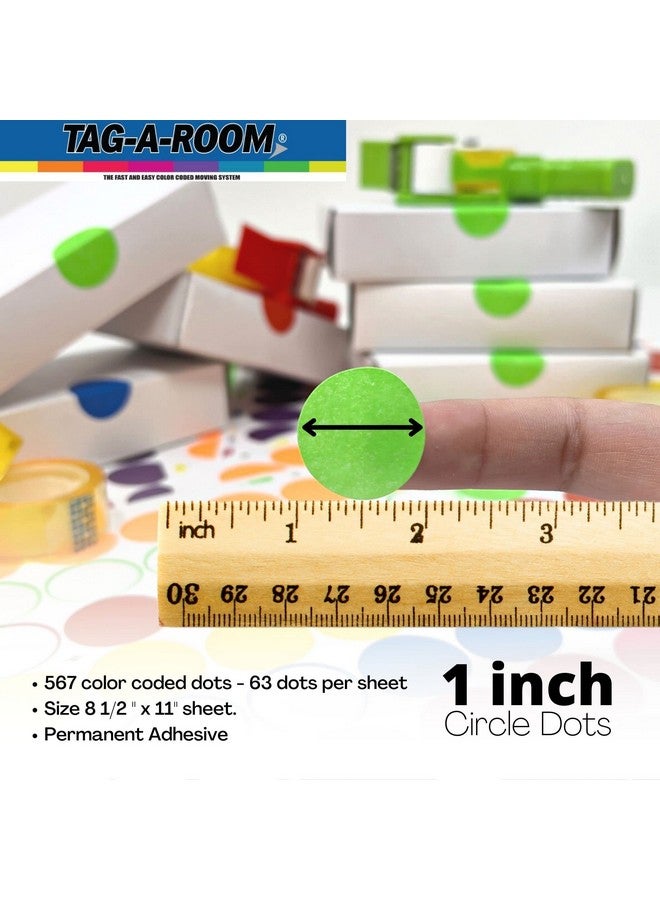 تاج-أه-روم ملصقات نقاط دائرية ملونة، ملصقات نقاط دائرية مقاس 1 بوصة، 7 ألوان زاهية، ورقة مقاس 8 1/2 × 11 بوصة (عبوة من 1008) - Image 4