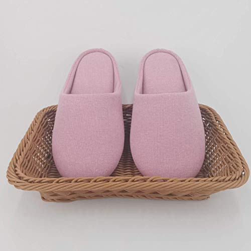ofoot Women's Non-Slip House Slippers - Lightweight Cotton Memory Foam Indoor Slip-On, Machine Washable & Foldable Travel Design for Home, Yoga, Narrow/Wide Fit Options (12-Dark Pink, US 9-10) - Image 2