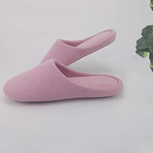 ofoot Women's Non-Slip House Slippers - Lightweight Cotton Memory Foam Indoor Slip-On, Machine Washable & Foldable Travel Design for Home, Yoga, Narrow/Wide Fit Options (12-Dark Pink, US 9-10) - Image 4
