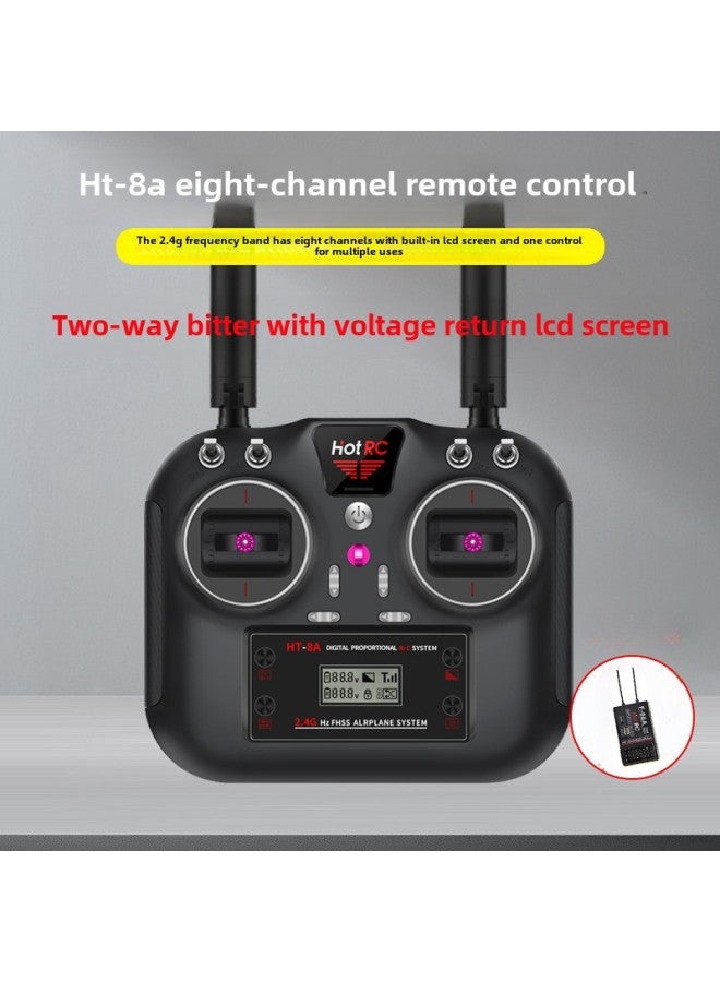 Hotrc China Airlines HT-8A Two-way Remote Control 8 Eight-channel Model Aircraft Fixed-wing Receiver Vehicle And Ship Model FPV-Color:Standard Configuration (with F-08a Receiver)-Specifications:Ht-8a Remote Control Right Hand Throttle (japanese Hand)