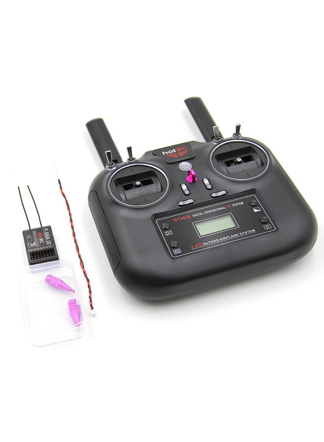 Hotrc China Airlines HT-8A Two-way Remote Control 8 Eight-channel Model Aircraft Fixed-wing Receiver Vehicle And Ship Model FPV-Color:Standard Configuration (with F-08a Receiver)-Specifications:Ht-8a Remote Control Right Hand Throttle (japanese Hand)