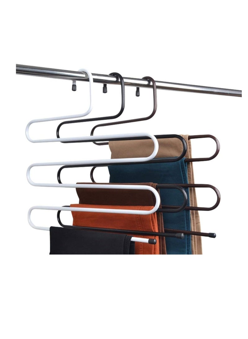 EverBuy® 5-Tier Stainless Steel S-Shaped Metal Trouser Hanger - Set of 3 - Image 1