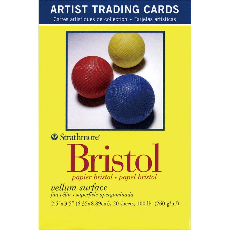 Strathmore Artist Trading Cards Vellum Bristol Paper, 2.5x3.5 inches, 20 Cards (100lb/270g) - Artist Paper for Adults and Students