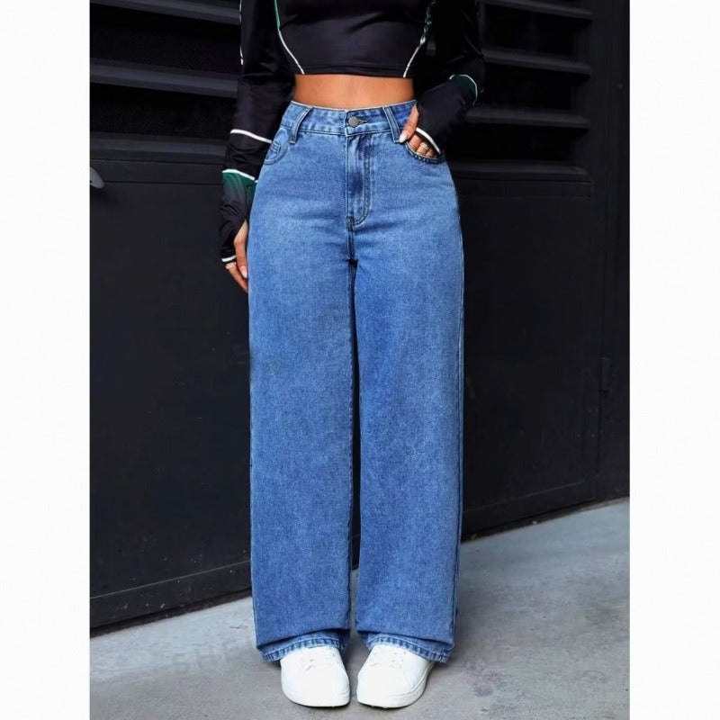 جينز دينم بخصر عالي وساق واسعة - Image 5