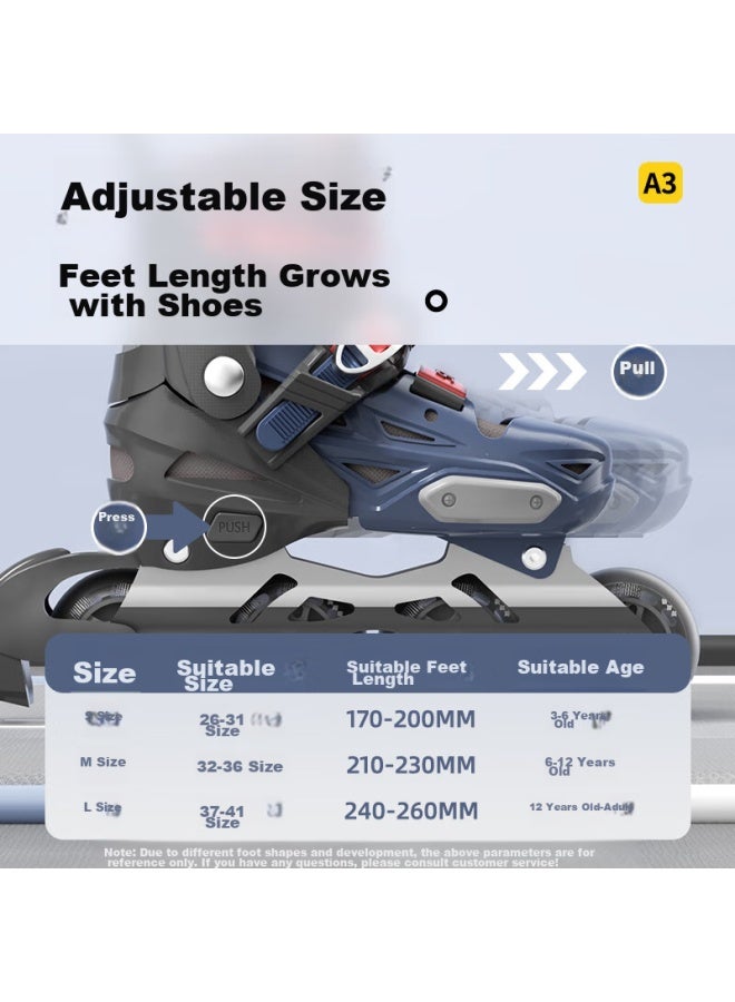 Sway Roller Skates For Children, Inline Skates For Boys And Girls, Beginner Set With Adjustable Wheels, Light-up Inline Skates For Ice Skating And Roller Skating - Image 1