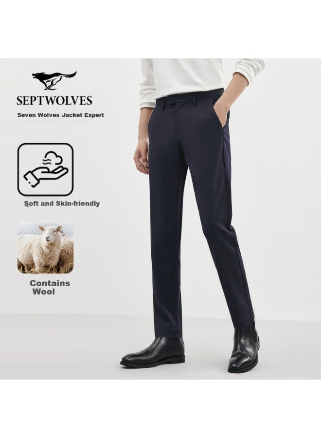 Septwolves Men's Casual Pants Autumn Youth Loose Straight Business Fashion Trousers - Image 1