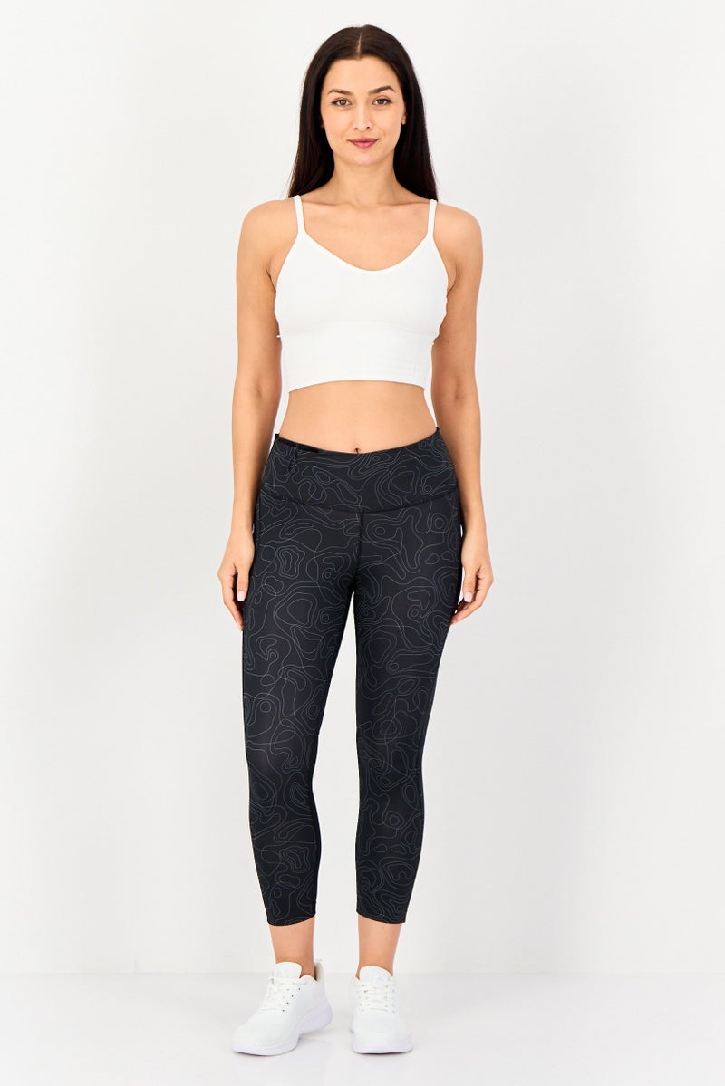 Nike  leggings ضيقة للنساء 3/4 للجري، سوداء - Image 3