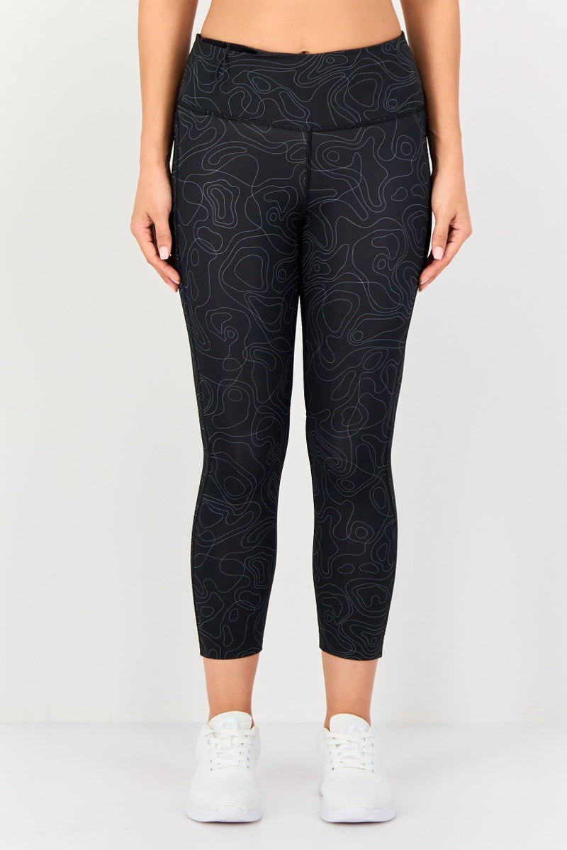 Nike  leggings ضيقة للنساء 3/4 للجري، سوداء - Image 1
