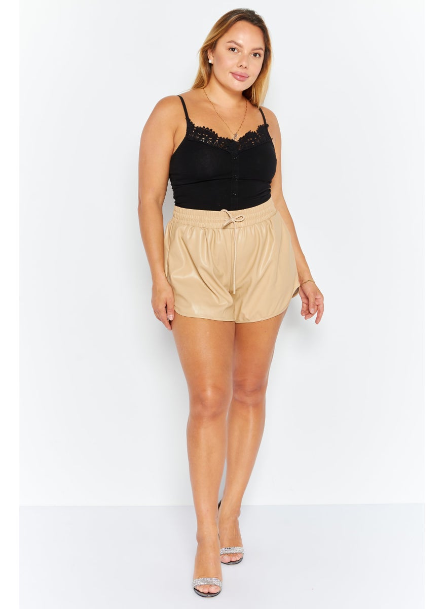 7 FOR ALL MANKIND - Women Solid Basic Shorts, Beige - Image 1