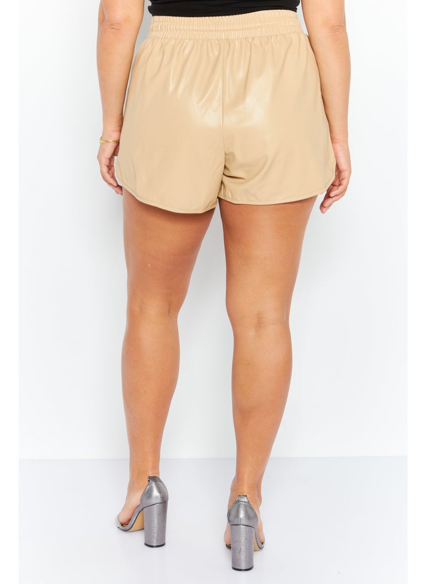 7 FOR ALL MANKIND - Women Solid Basic Shorts, Beige - Image 1