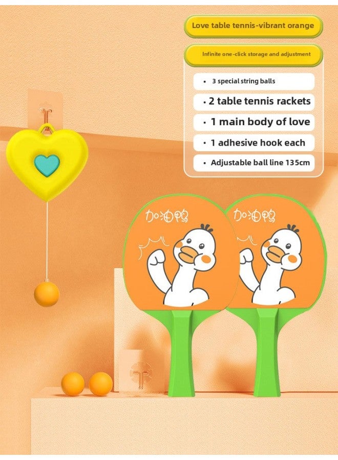 اسم المحتوى ناريلا لعبة مضرب تنس الطاولة المعلقة الرائعة للأطفال، تدريب تفاعلي بين الوالدين والطفل، ألعاب مضرب للتنسيق بين اليد والعين - اللون: نمط الحب 【2 طلقة + 3 كرات】 يمكن سحبها بنقرة واحدة، خطاف لا يترك أثرًا - Image 1