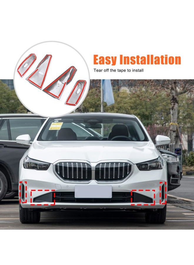 Sekhyna Car Front Bumper Side Grille Air Duct Vent Cover Compatible with BMW 5 Series G60 2024,Carbon Fiber Pattern Front Bumper Air Vent Intake Cover Trim Accessories ABS 4PCS (Carbon Fiber Pattern) - Image 5