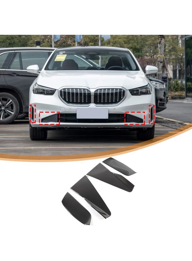 Sekhyna Car Front Bumper Side Grille Air Duct Vent Cover Compatible with BMW 5 Series G60 2024,Carbon Fiber Pattern Front Bumper Air Vent Intake Cover Trim Accessories ABS 4PCS (Carbon Fiber Pattern) - Image 1