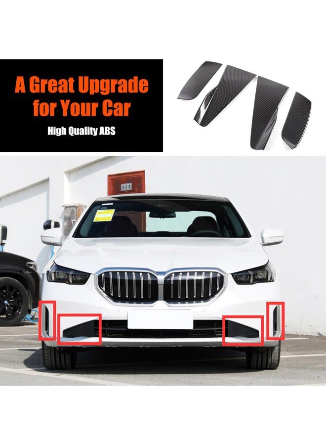 Sekhyna Car Front Bumper Side Grille Air Duct Vent Cover Compatible with BMW 5 Series G60 2024,Carbon Fiber Pattern Front Bumper Air Vent Intake Cover Trim Accessories ABS 4PCS (Carbon Fiber Pattern) - Image 4
