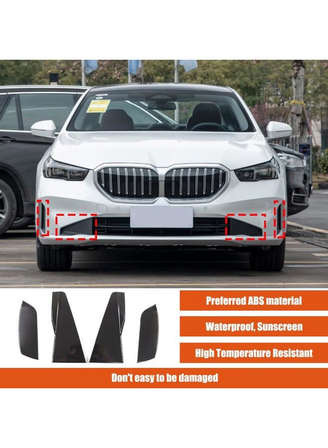Sekhyna Car Front Bumper Side Grille Air Duct Vent Cover Compatible with BMW 5 Series G60 2024,Carbon Fiber Pattern Front Bumper Air Vent Intake Cover Trim Accessories ABS 4PCS (Carbon Fiber Pattern) - Image 2