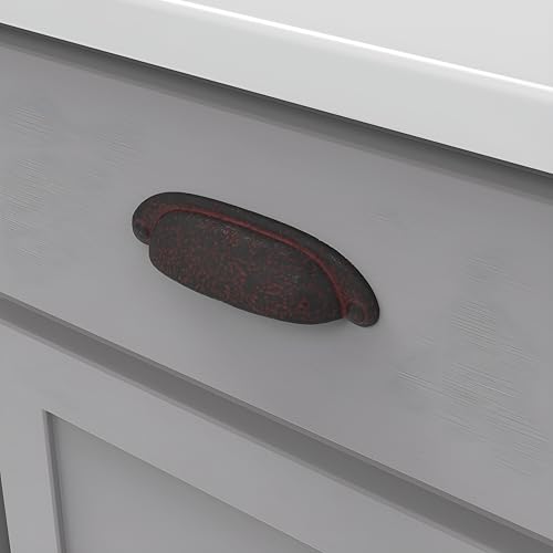 Hickory Hardware 1 Pack Solid Core Kitchen Cabinet Pull, Luxury Cabinet Handle, Hardware for Doors & Dresser Drawers, 3.78 Inch (96mm) Hole Center, Rustic Iron, Refined Rustic Collection - Image 4
