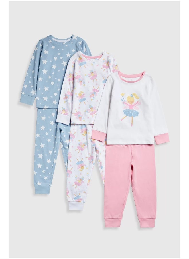 mothercare - Fairy Ballerina Pyjamas - 3 Pack - Image 1