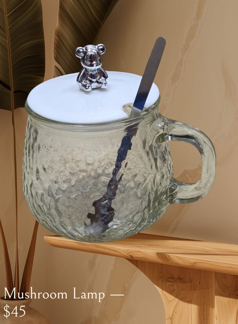 Pyrex Thermal  with teddy bear lid and hanging  Heat-resistant glass mug  Pyrex cup with lid  Mug with bear-shaped lid  Thermal mug with cute lid  Mug with bear design lid  Mug with lid and spoon  Thermal mug with spoon  Tea cup with lid and spoon  Mug with Plastic lid  Mug with secure lid  Hot drink Pyrex cup  Glass cup with lid  Heat-retaining mug  Cup with spoon  Glass mug with bear lid  Travel mug  Gift mug  Stylish thermal mug  Multi-purpose mug - Image 3