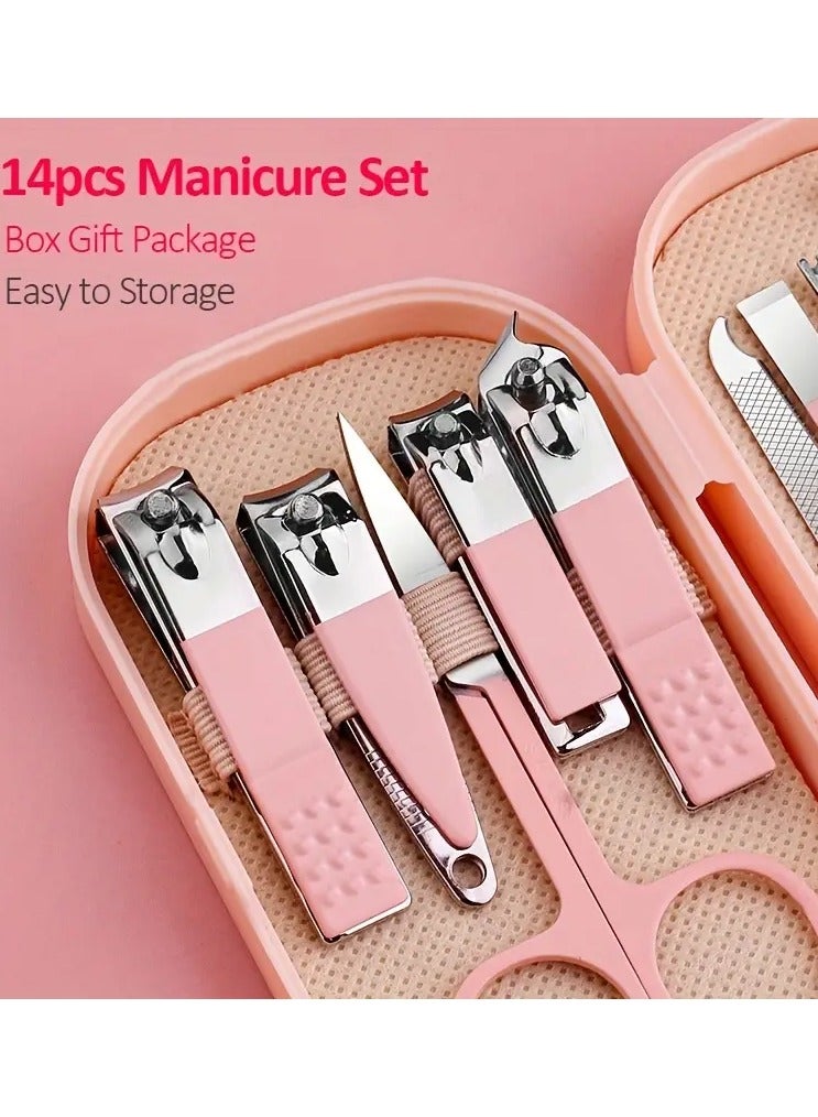 Ucanbe 14-Piece Stainless Steel Manicure & Pedicure Kit with Modern Style Concave Edge Clippers & Grooming Tools, Includes Portable Storage Case - Unscented Nail Care Set for Men & Women - Image 5