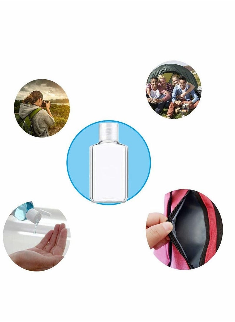 Excefore Travel Plastic Bottles, Clear with Flip Cap Portable Empty Hand Sanitizer, Refillable Reusable Bottles Squeezable Toiletry, Cosmetic for Home Outside Use (30PCS, 60ML) - Image 3