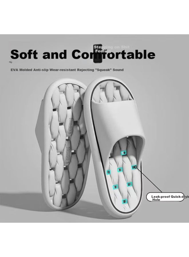 Sevfun Qisefang Water-draining Slippers For Men, Squishy Bathroom Hollow Thick-soled Non-slip Couple Shower Home Use Women's Sandals, Green 38-39 - Image 2