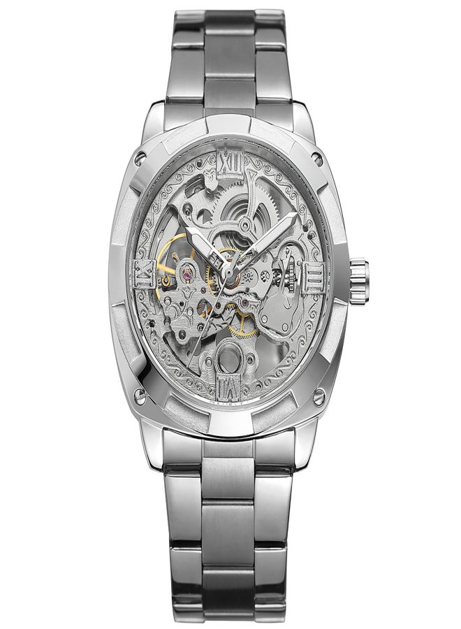 فورسينينج ساعات رجالية فاخرة بهيكل عظمي، تعمل بنظام التعبئة الأوتوماتيكية، مصنوعة من الفولاذ المقاوم للصدأ. - Image 4