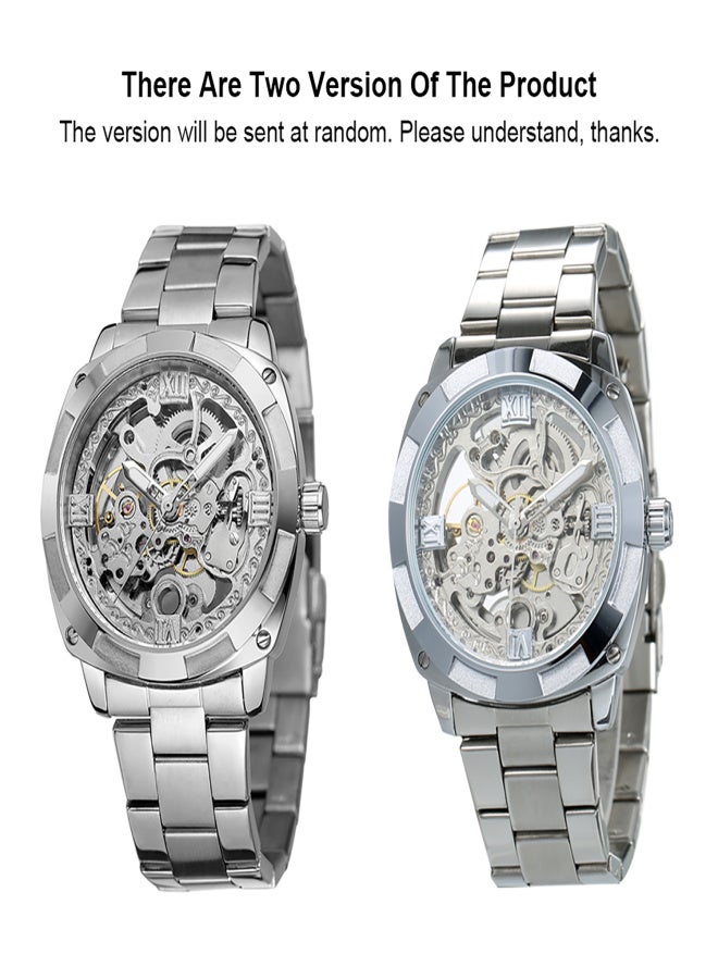 فورسينينج ساعات رجالية فاخرة بهيكل عظمي، تعمل بنظام التعبئة الأوتوماتيكية، مصنوعة من الفولاذ المقاوم للصدأ. - Image 2