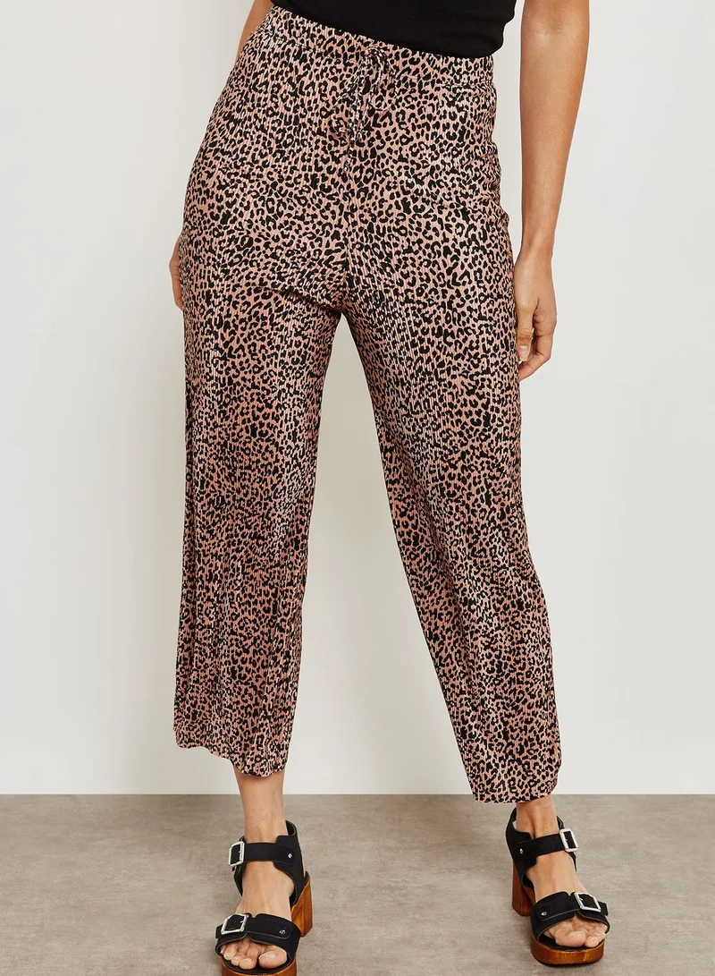 Miss Selfridge Animal Print Plisse Culottes