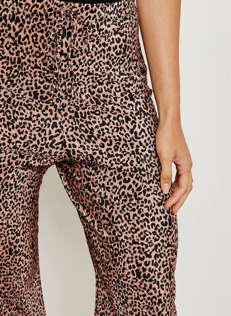 Miss Selfridge Animal Print Plisse Culottes