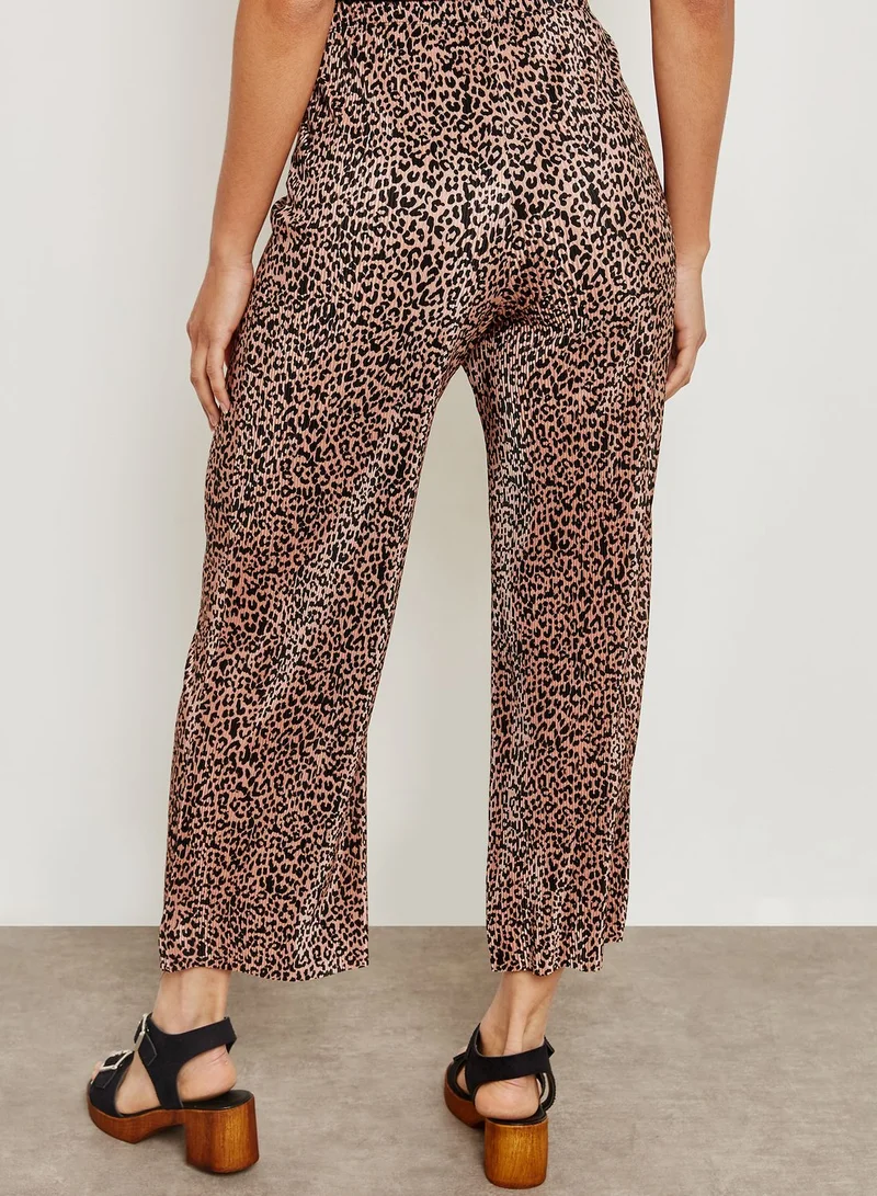 Miss Selfridge Animal Print Plisse Culottes