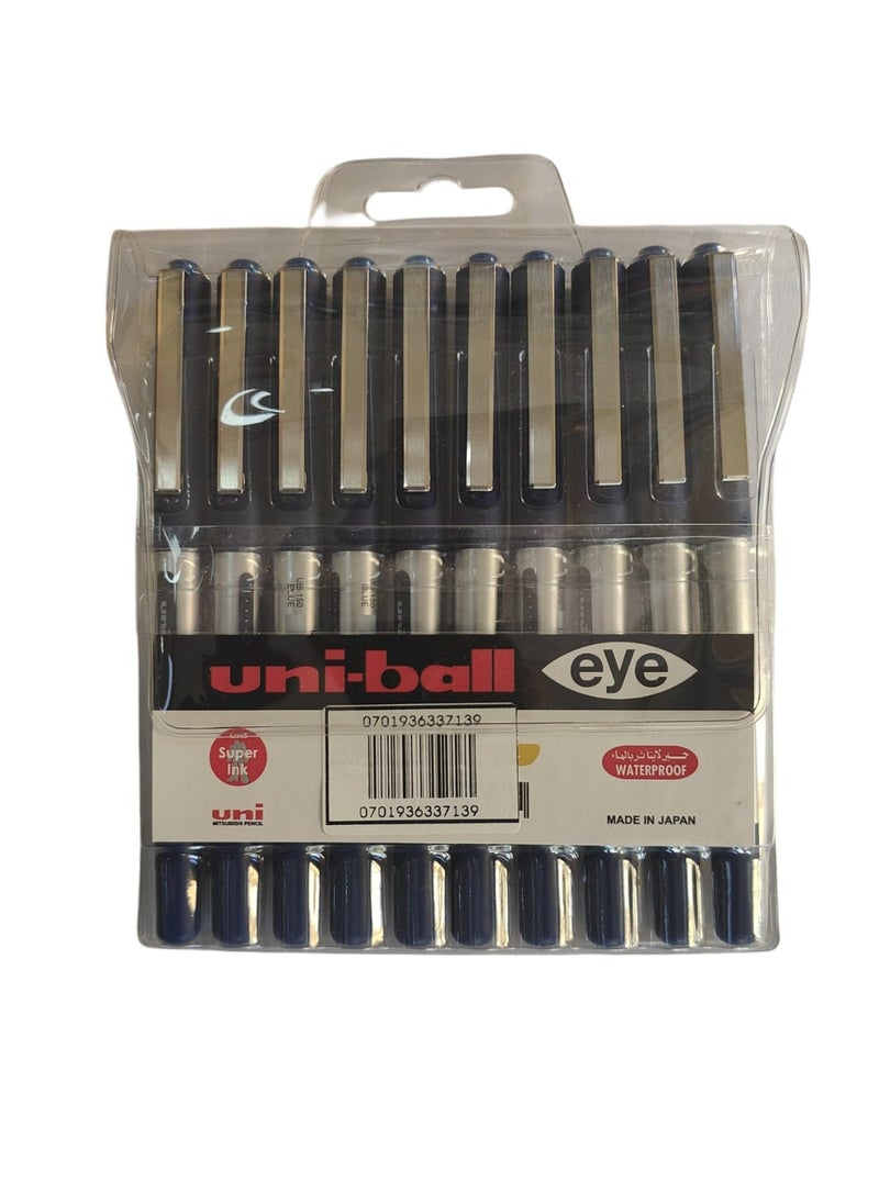 يوني بول قلم حبر جل Uni-ball Eye Micro Ub-150 - 0.5 ملم - عبوة من 10 أقلام - أزرق  - Image 2