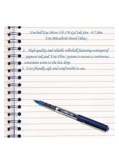 Uniball Uni-ball Eye Micro Ub-150 Gel Ink Pen - 0.5 mm - Pack of 10 - Blue  - Image 5