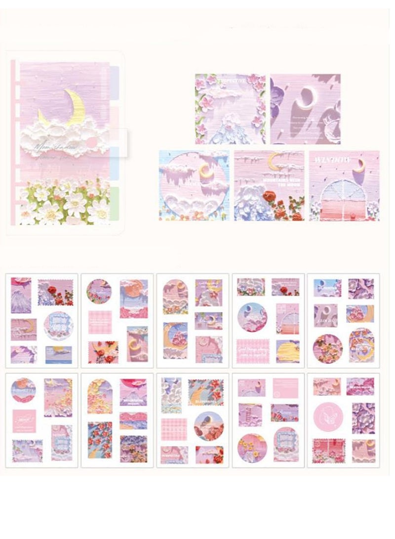 Hihonor 87pcs Oil Painting Collage Journal Sticker Set Loose-leaf Notebook, Sticky Notes, Stickers And Tape - Image 2
