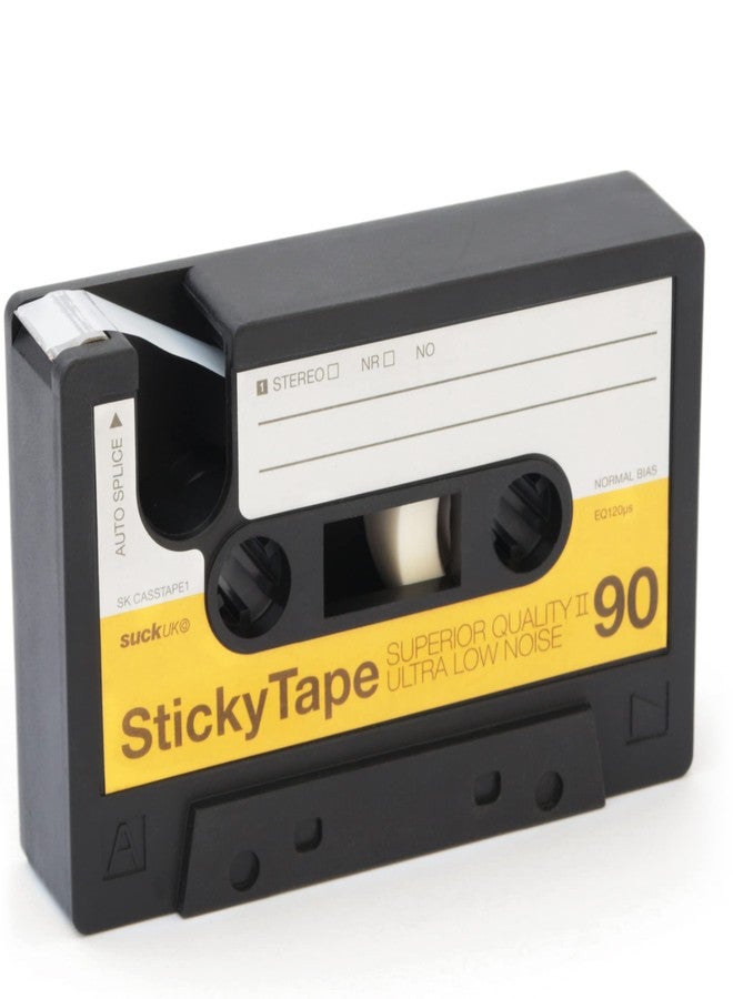 Suck UK Tape Dispenser - Retro Cassette Tape Dispenser Desk - Retro Desk Accessories - Novelty Office Accessories - Sticky Holder - Double Sided Organiser - Old School Stationery Gift - Refillable - Image 1