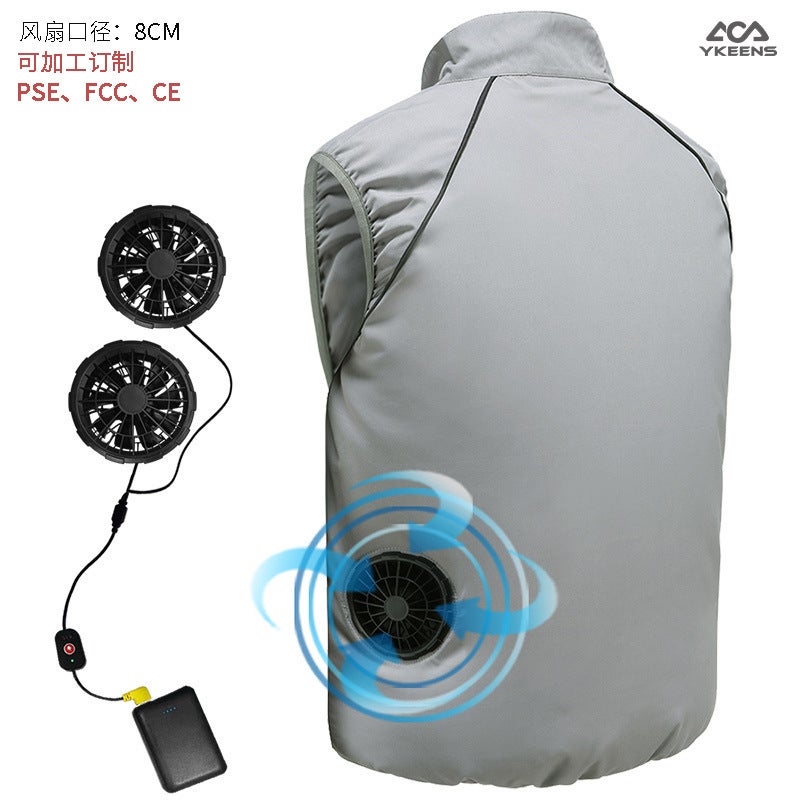 Summer Outdoor Cooling Air Conditioning Clothing Reflective Fishing Vest Pse Certification Fan Air Conditioning Clothing - Image 2