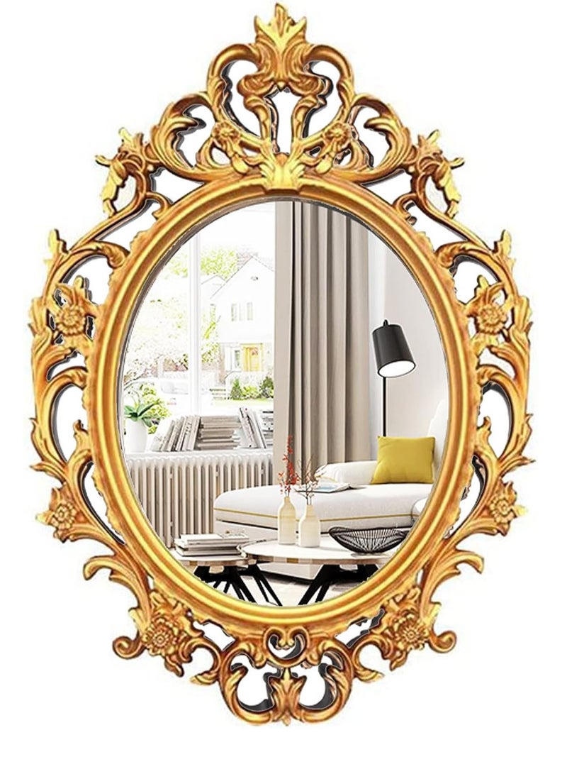 FFD Decorative Wall Mirror Elegant Vanity, Makeup, and Living Room Accent Plastic Frame - Image 1