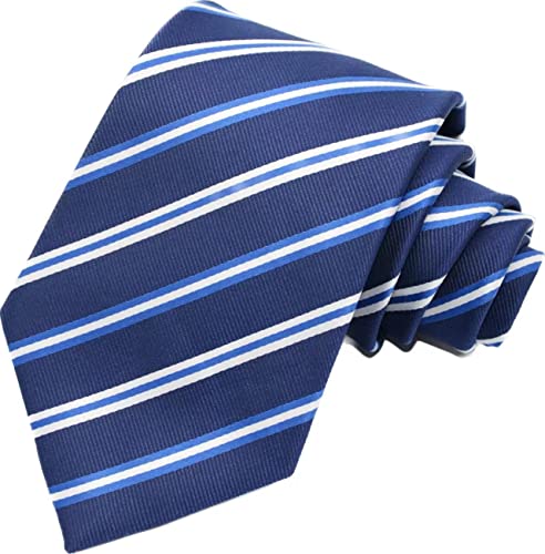 Geotae Zerun New Classic Men's Striped Silk Tie Necktie (Blue) - Image 5