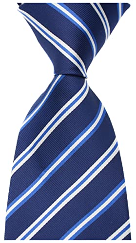 Geotae Zerun New Classic Men's Striped Silk Tie Necktie (Blue) - Image 4