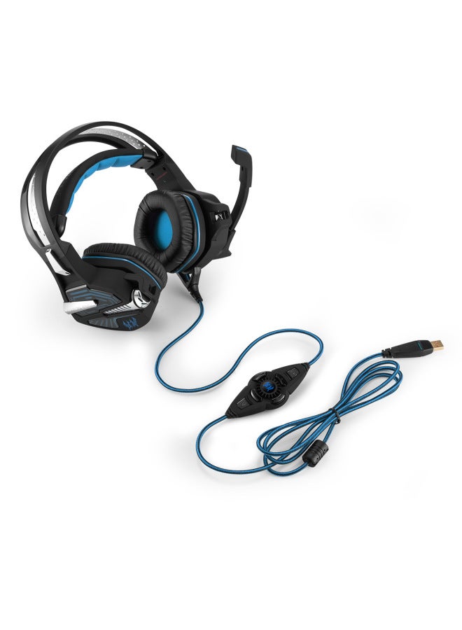 Inzhuo GS100 Video Game Vibration Headset Headset Computer Headset With Microphone Subwoofer USB7.1-Color:Gs100 Black Blue (usb7.1 Channel) - Image 3