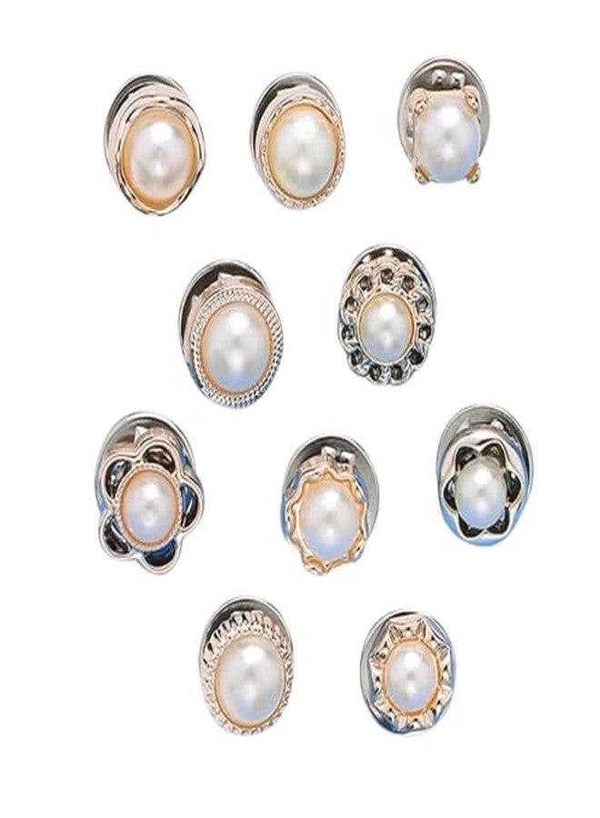 Trexee 30pcs Different Design Pearl Button Brooch Pins for Women Cover Up Button Mini Saftey Shirt Brooch Pin, classy buttons for women Multipurpose, Jeans Button Pin Morden Peral Pin Brooch for DIY - Image 1