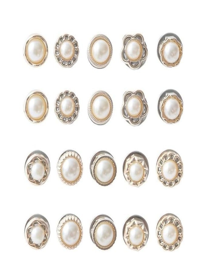 Trexee 30pcs Different Design Pearl Button Brooch Pins for Women Cover Up Button Mini Saftey Shirt Brooch Pin, classy buttons for women Multipurpose, Jeans Button Pin Morden Peral Pin Brooch for DIY - Image 4