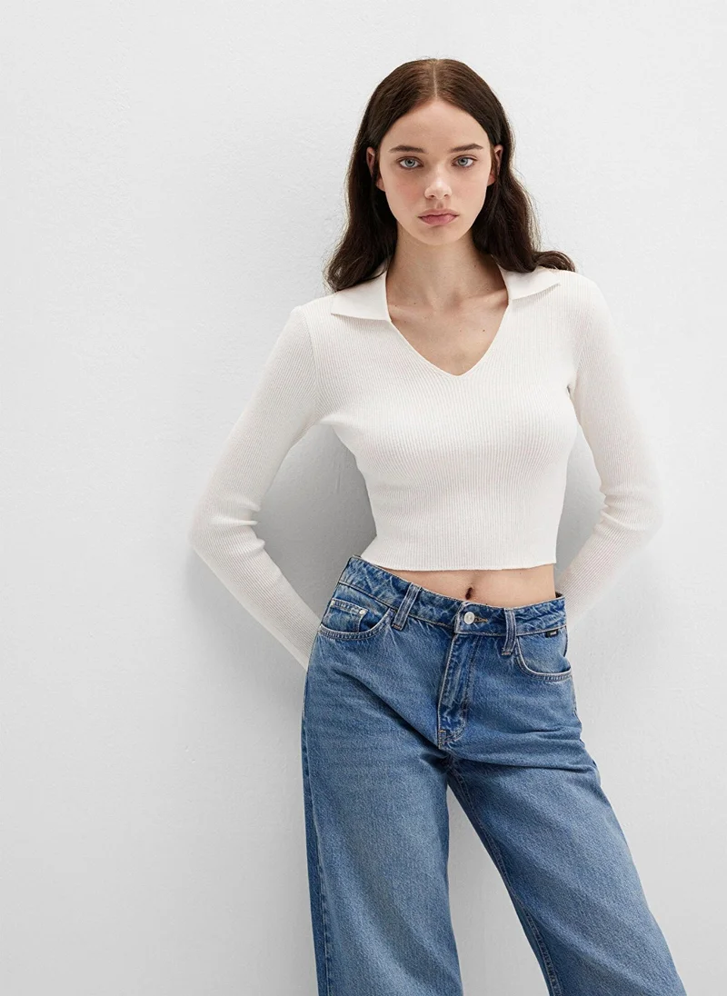 MAVI Ecru Knit Polo